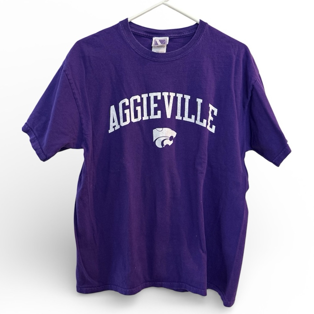 Purple Unisex Aggieville Kansas State Tee Size L